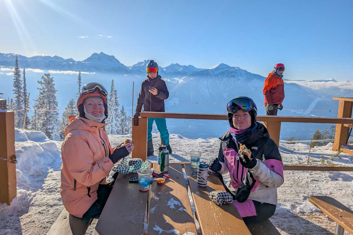 Revelstoke Mountain Resort eating burgers at The Outpost in Revelstoke Canada (1)