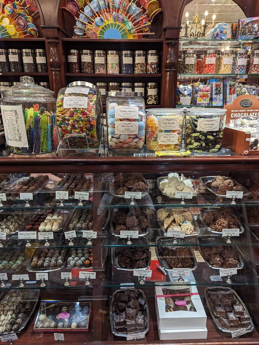 candy and chocolate on display in the Candy Store in Lake Louise