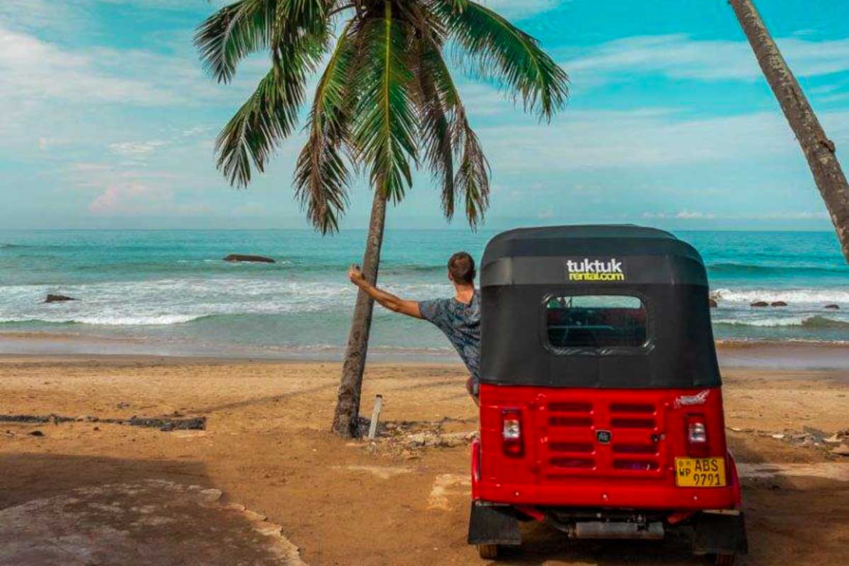 Daniel in a tuk tuk Mirissa Sri Lanka