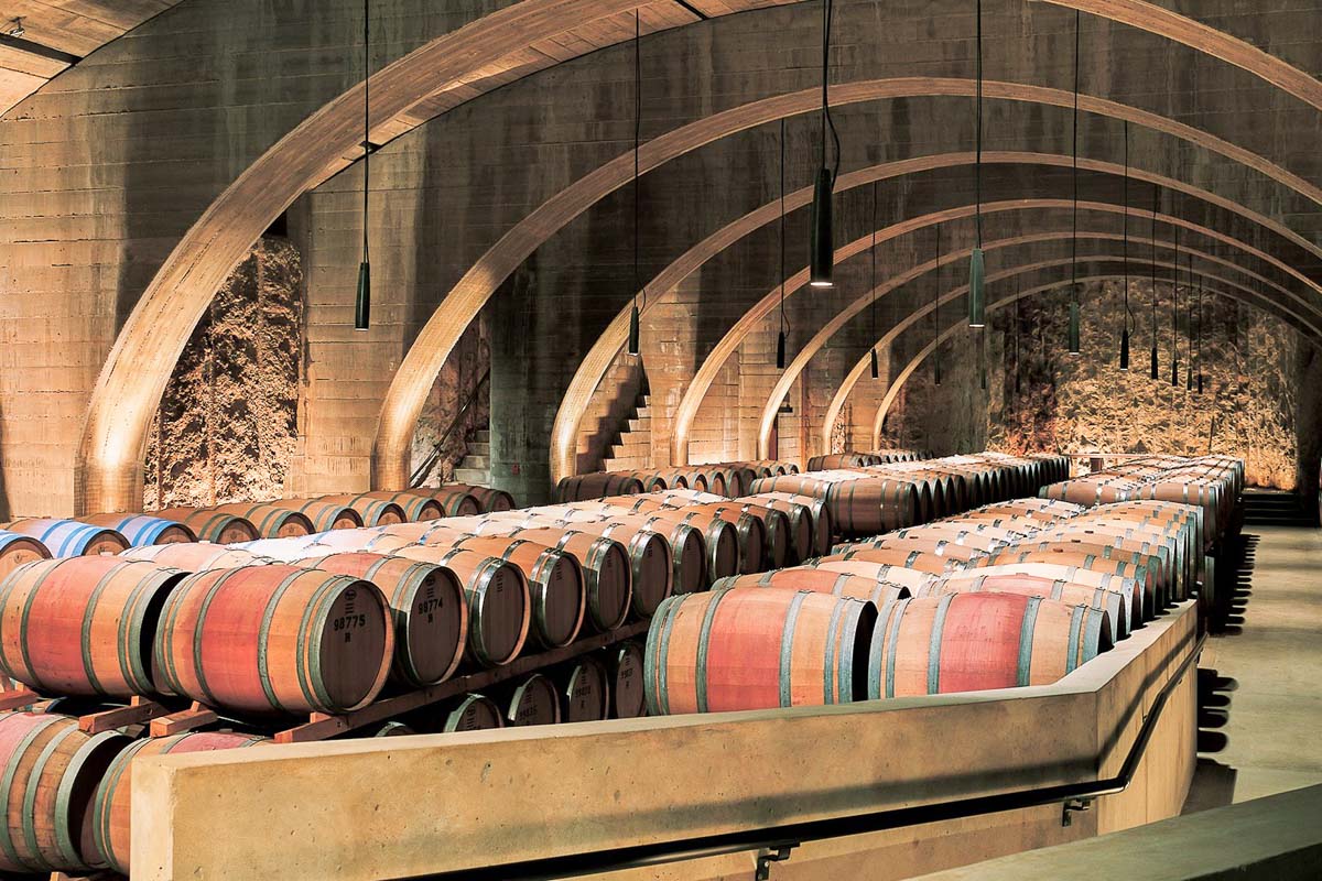 The wine cellar at Mission Hill Family Estate in Kelowna, BC