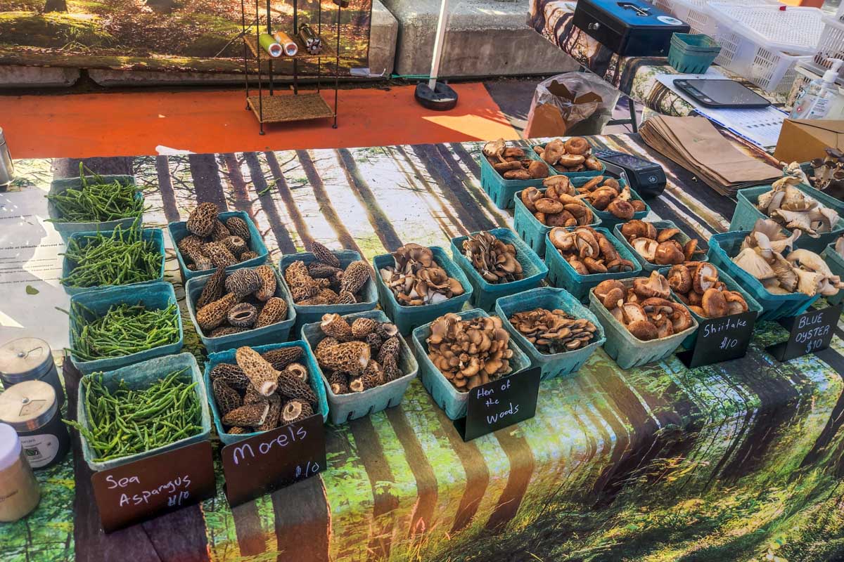 Mushrooms at a market in Vancouver, Canada