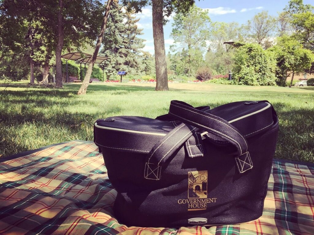 a picnic basket at Government House in Regina, SK