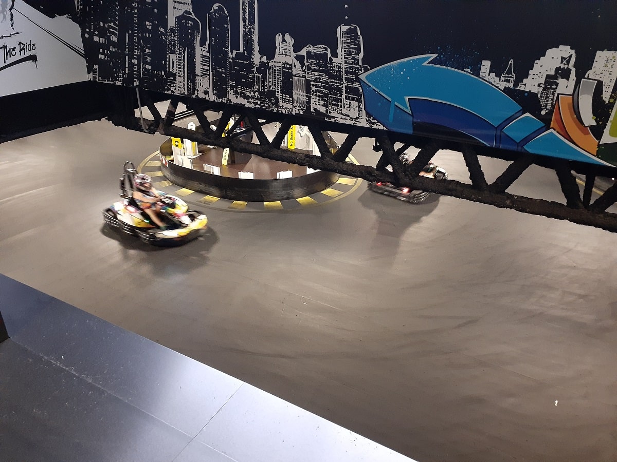 a go-kart at DRIVE in West Edmonton Mall