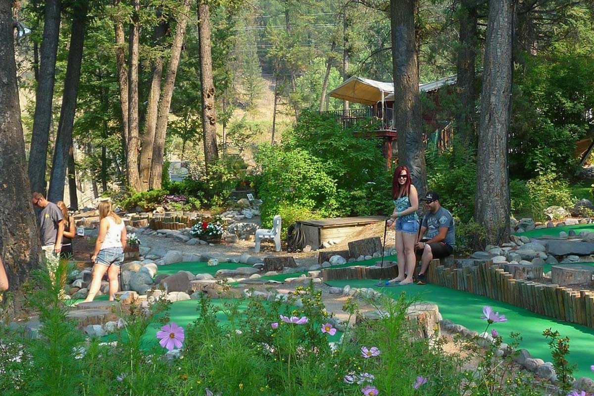 mini golf at Funtasia Adventure Park in Fairmont, BC