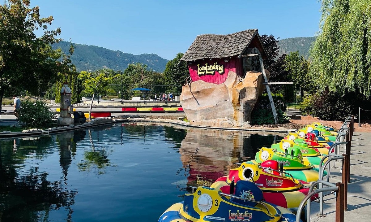 bumper boats at Loco Landing Adventure Park in Penticton, the Okanagan Valley