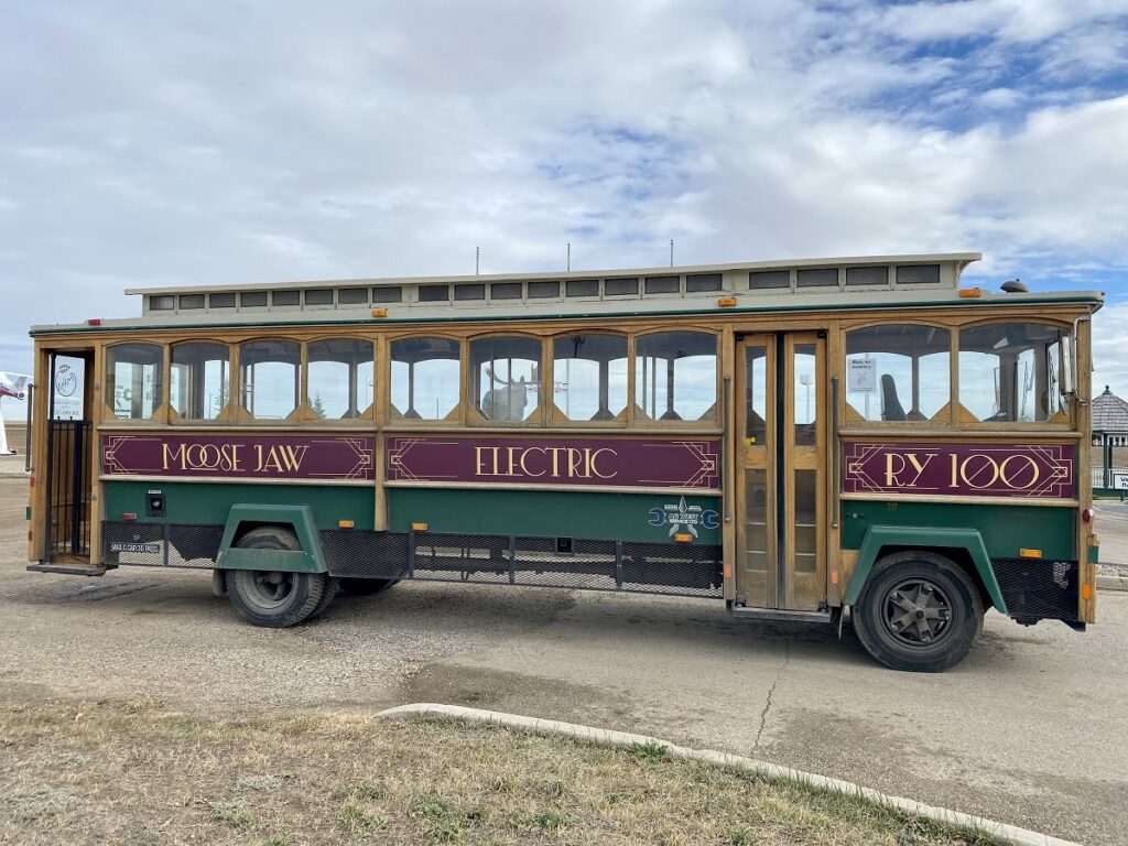 the outside of the electric trolly in Moose Jaw