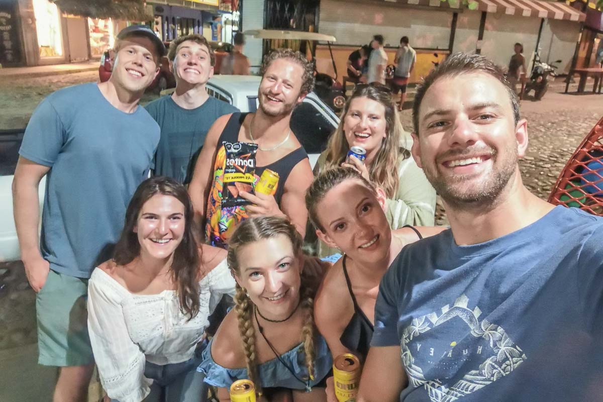 Partying with friends at Sayulita Plaza! 