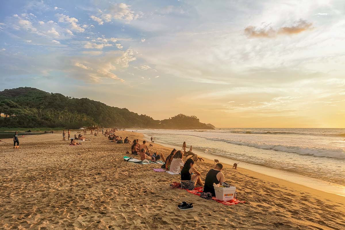 San Pancho Beach at sunset