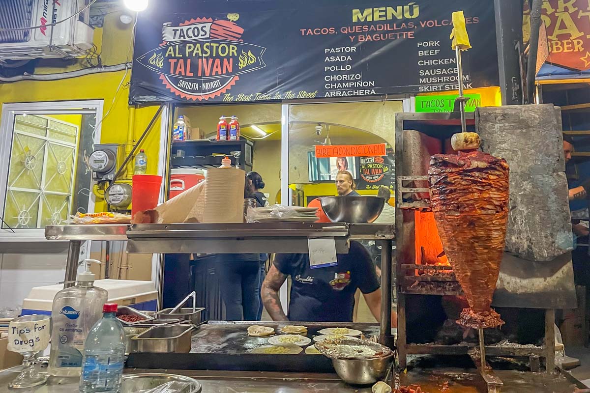 Al Pastor street tacos in Sayulita
