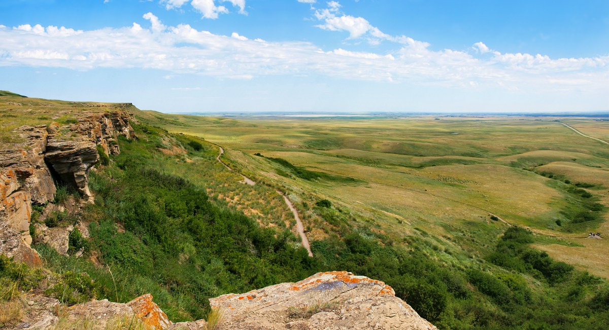 Head Smashed In Buffalo Jump on a sunny day