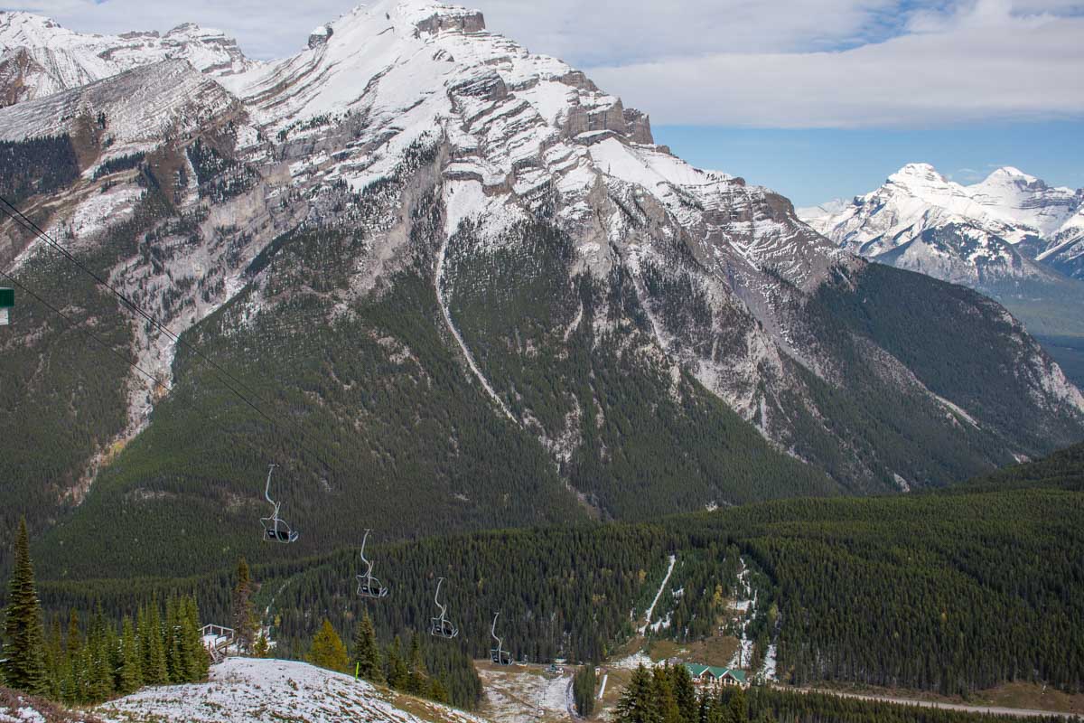 Mt Norquay chairlift travels up Mt Norquay during summer
