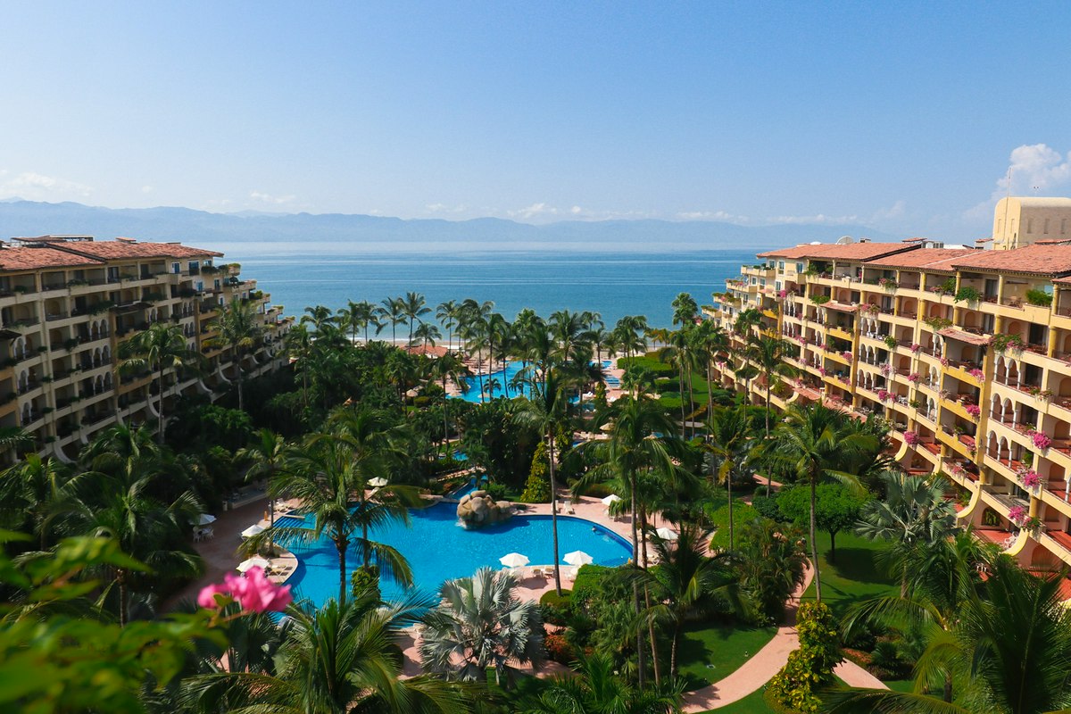 Stunning views of the pool, resort, and ocean from Velas Vallarta Suite Resort