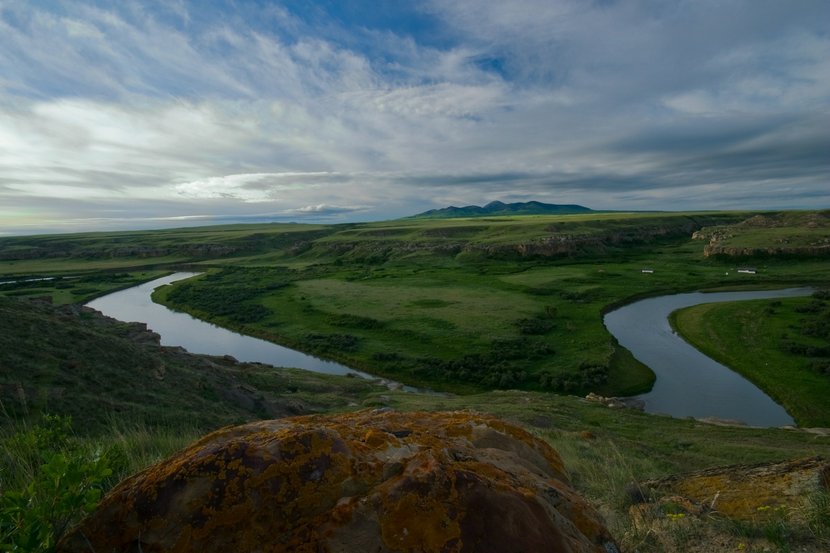 A stream going through Writing On Stone Provincial Park