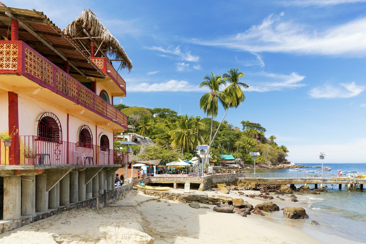 The tropical coastal town of Yelapa near Puerto Vallarta, Mexico