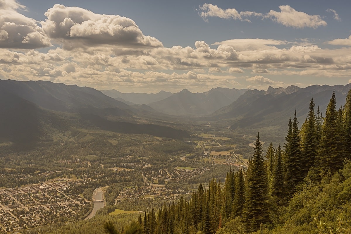 aerial view of Fernie, BC