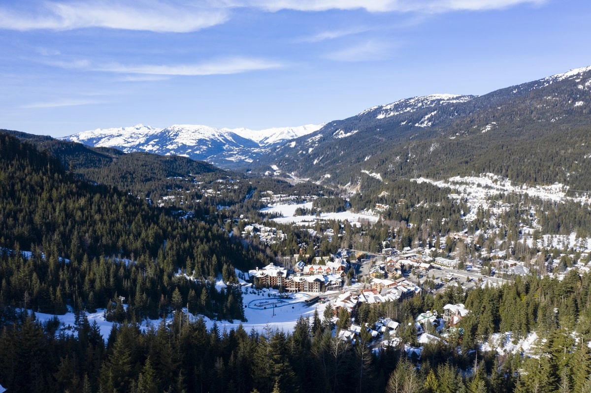 panormaic view of the Whistler Creek base area