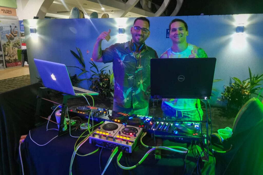 A DJ plays music in Jaco 