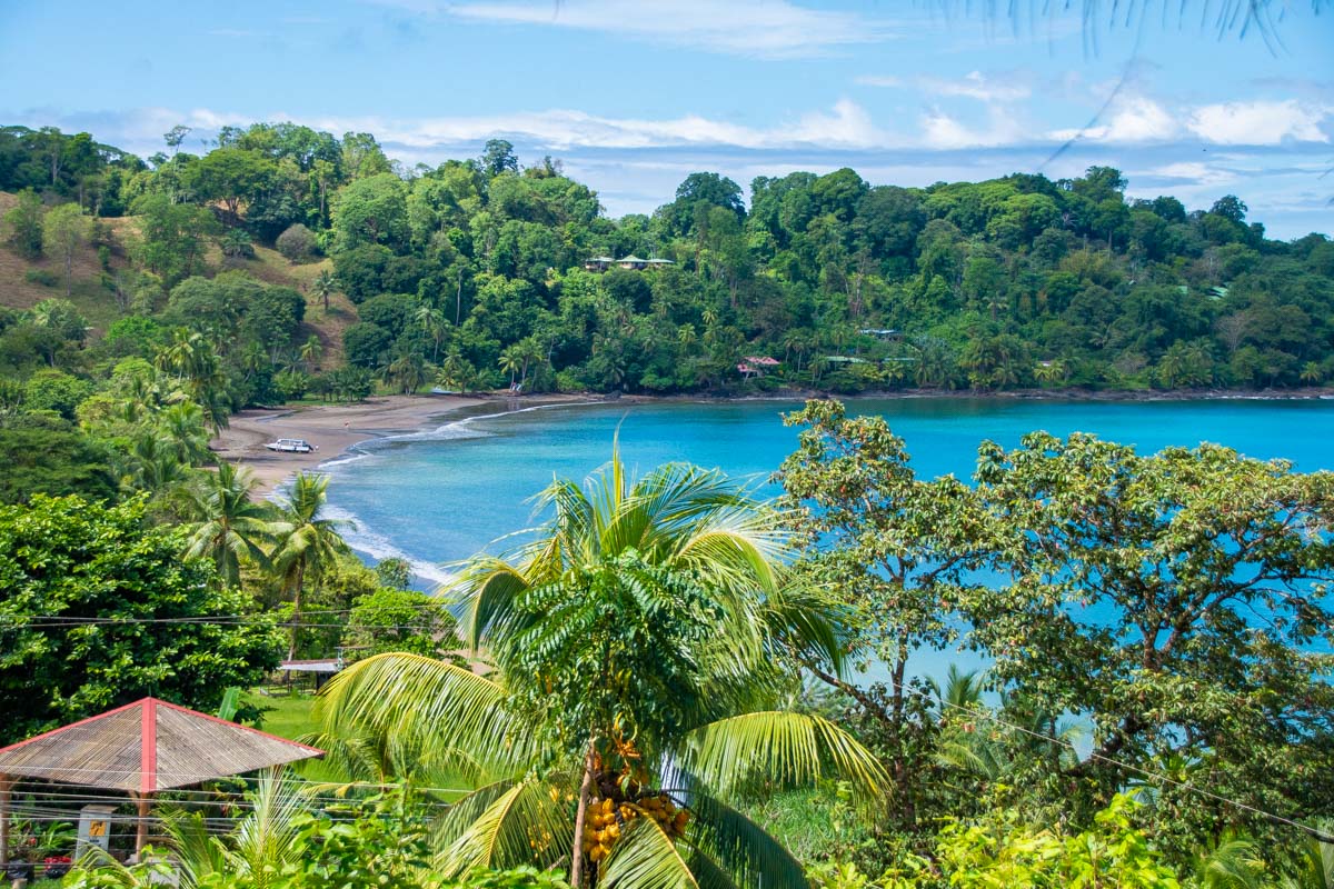 Drake Bay from a viewpoint above the beach