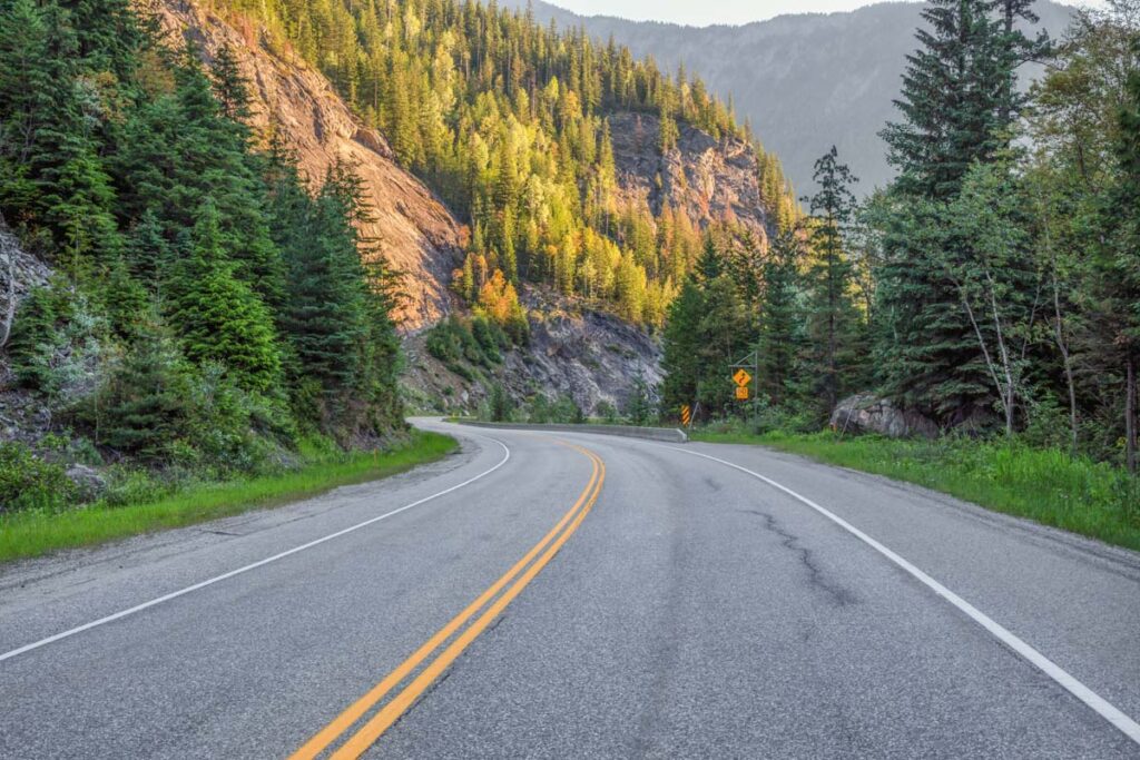 Driving through Glacier National Park