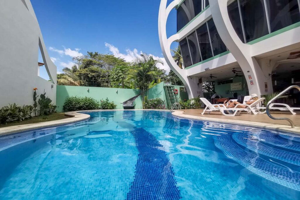 The pool at Room2Board hostel Jaco, Costa Rica