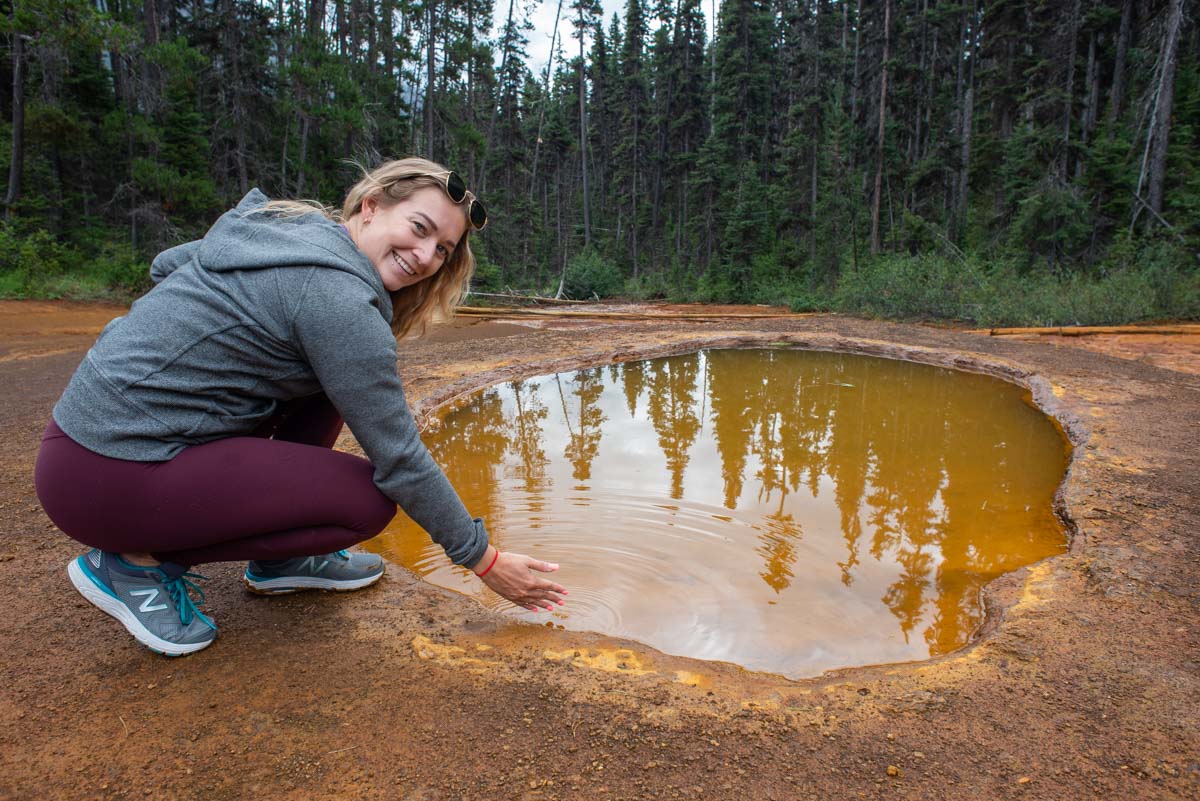 A lady at the Paint Pots in Kootenay National Park
