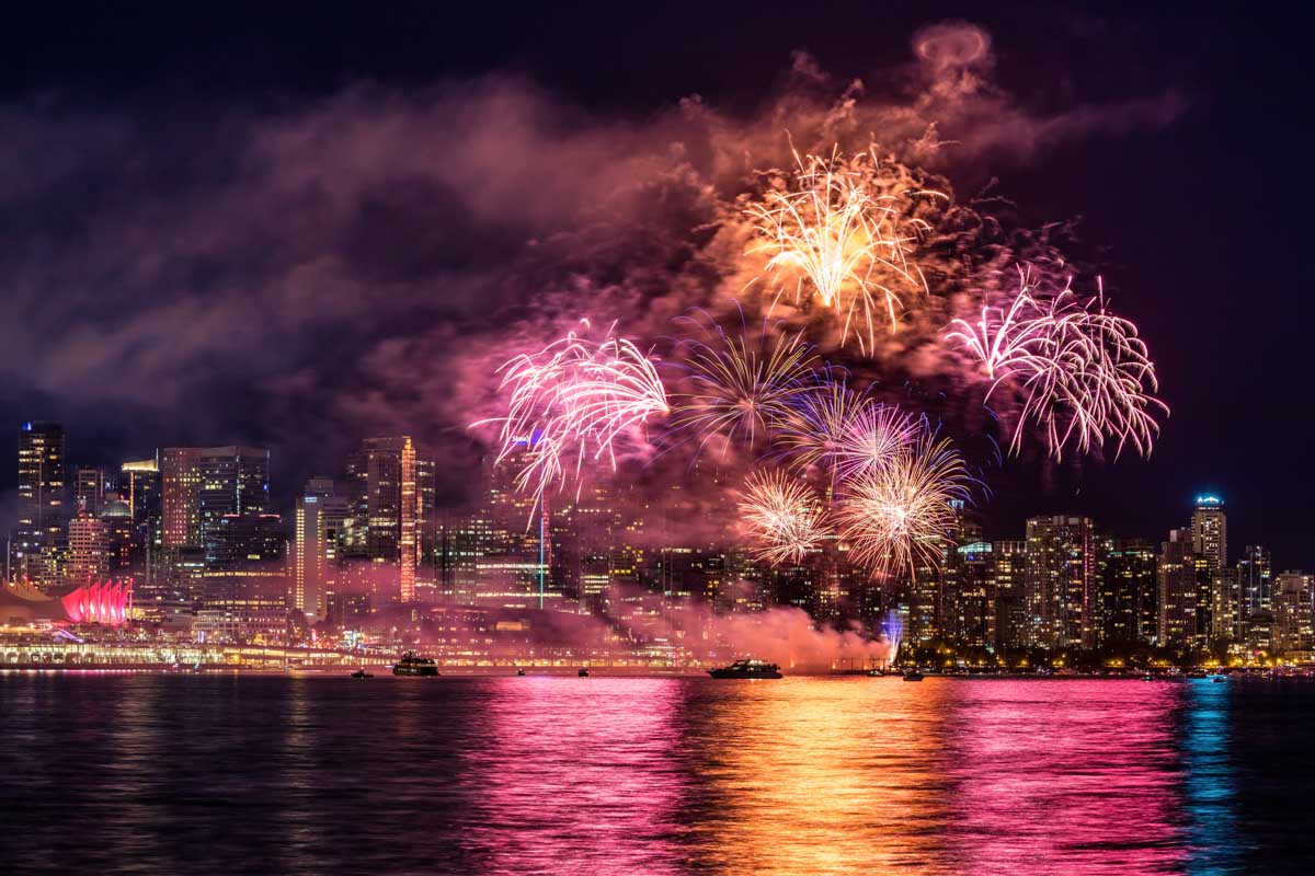 Canada Day fireworks in Vancouver