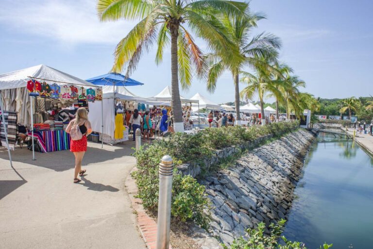 woman walks in the Santa Cruz Market - one of the best day trips fom Puerto Vallarta
