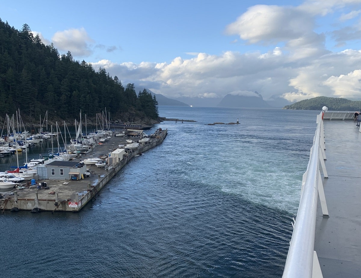 view from the ferry to get to Courtenay, BC