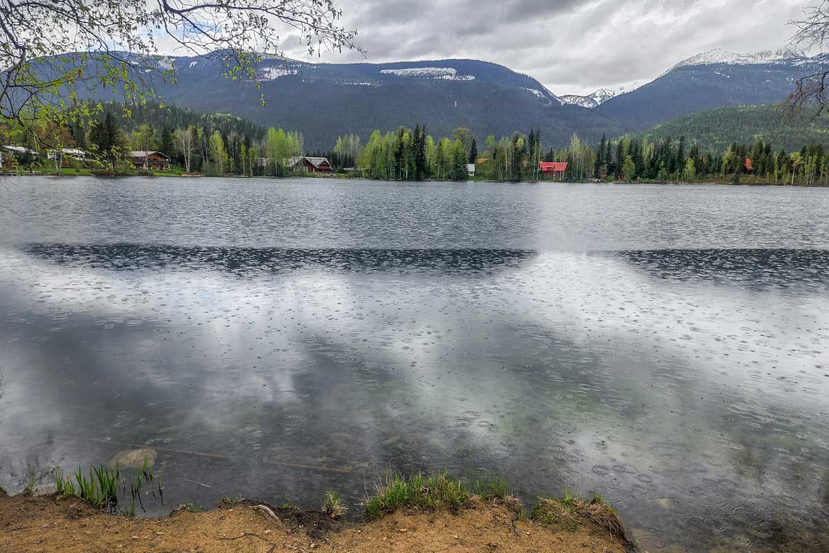 view of the lake in Blue River, BC