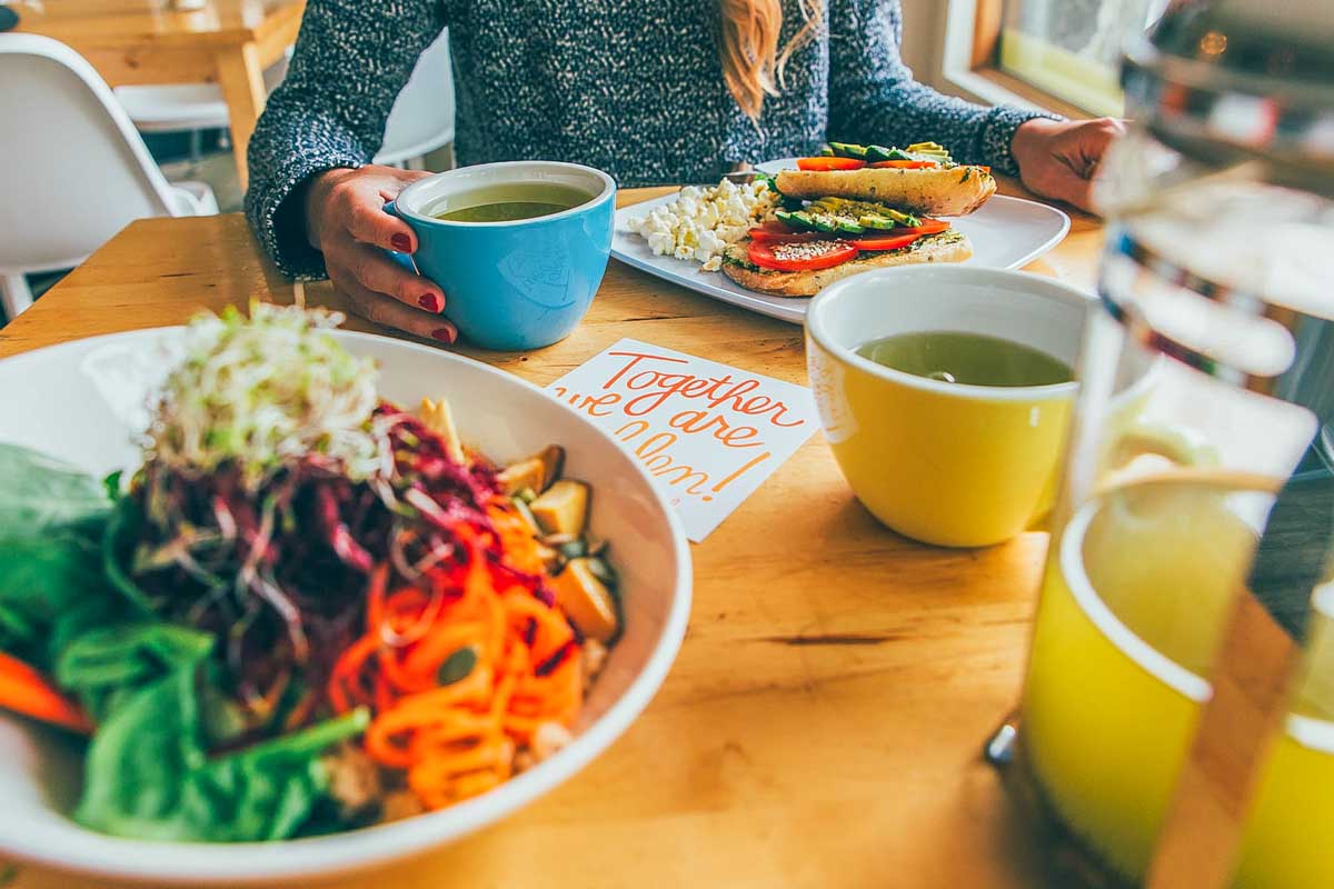 Food and coffee at Communitea Cafe in Canmore