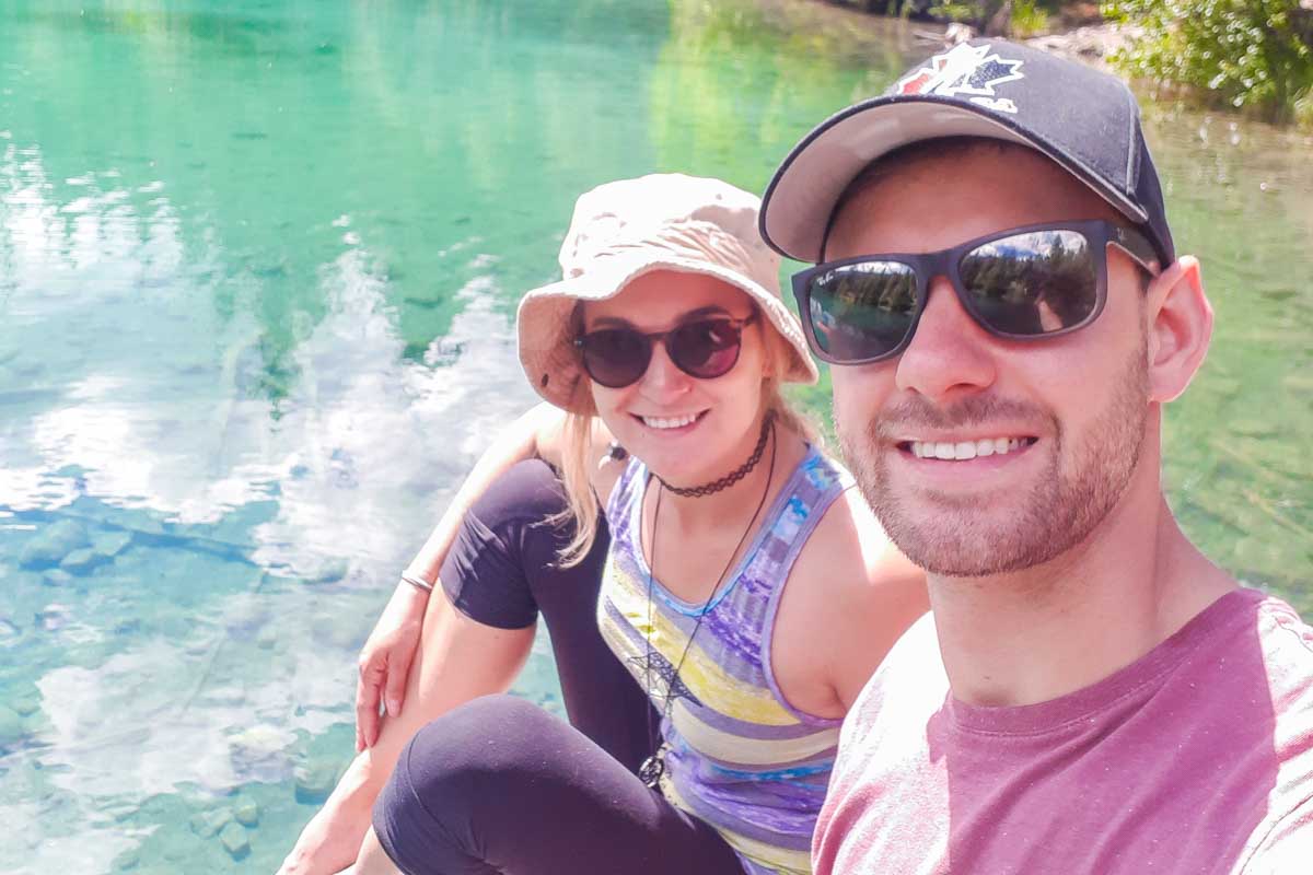 Dan and Bailey take a selfie in Jasper