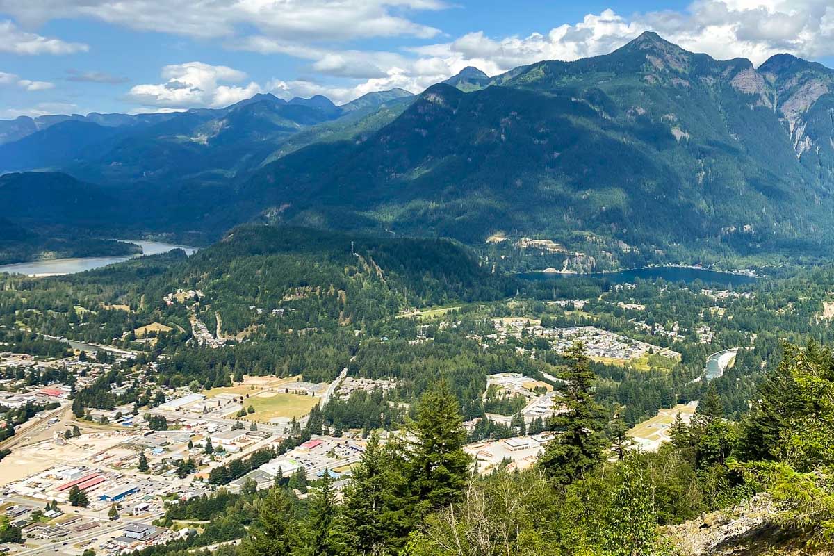 Scenic view from the top of the Hope Lookout Trail in Hope, BC