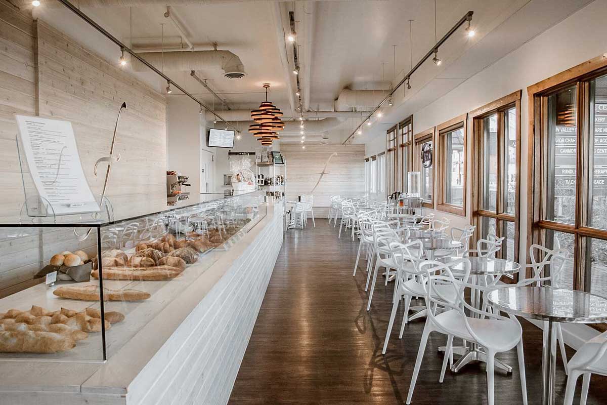 The inside of Le Fournil Bakery in Canmore