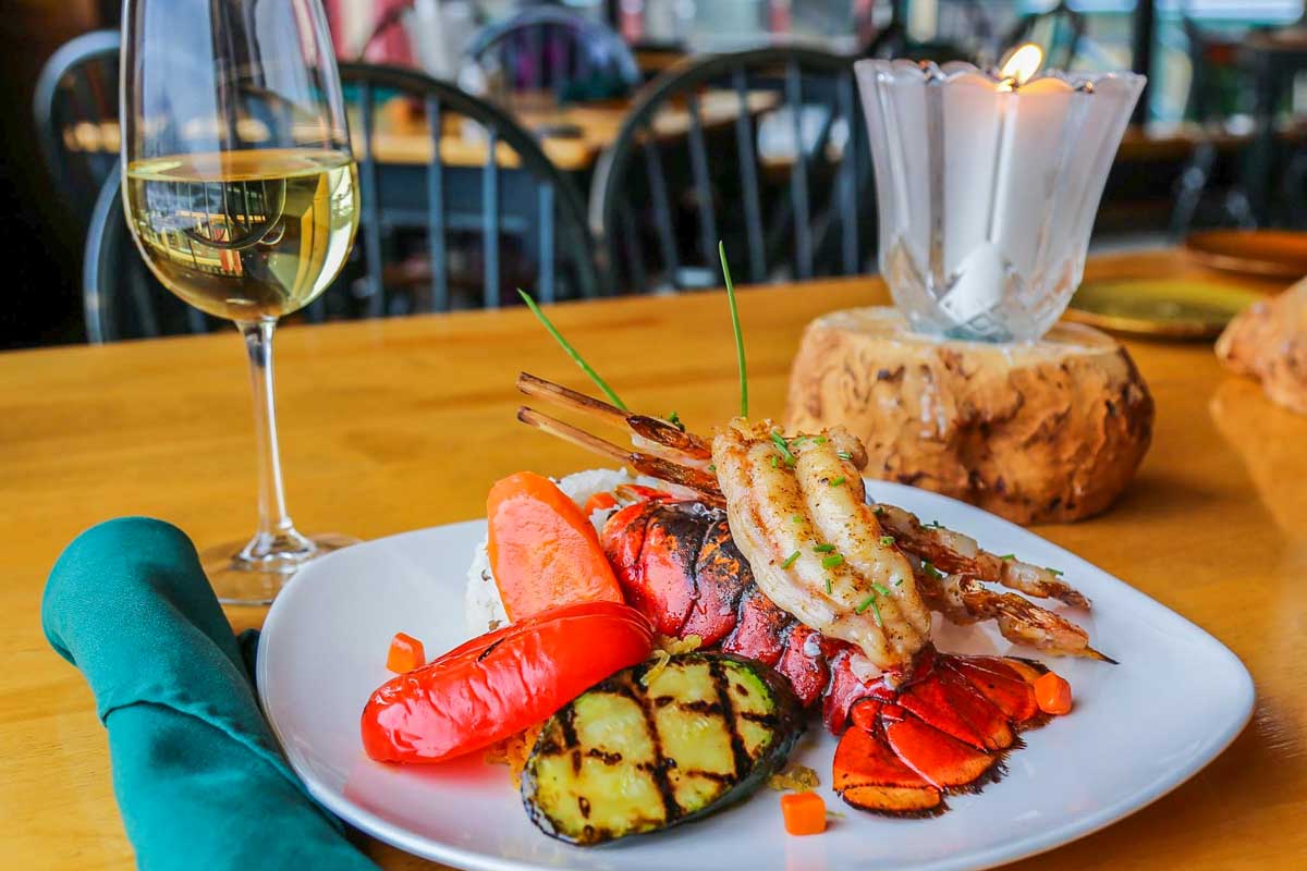 Seafood at Fiddle River Restaurant in Jasper, Alberta