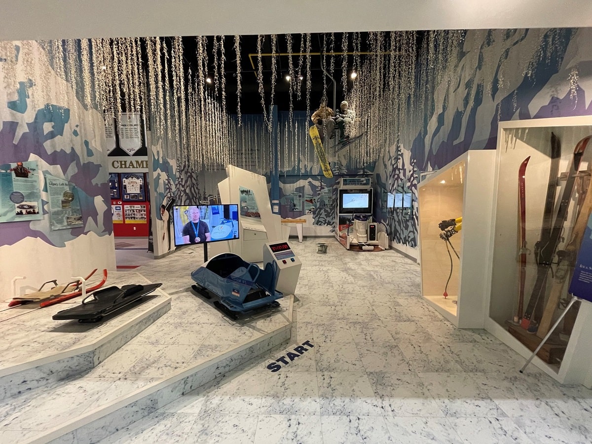 a winter display in the Alberta Sports Hall of Fame