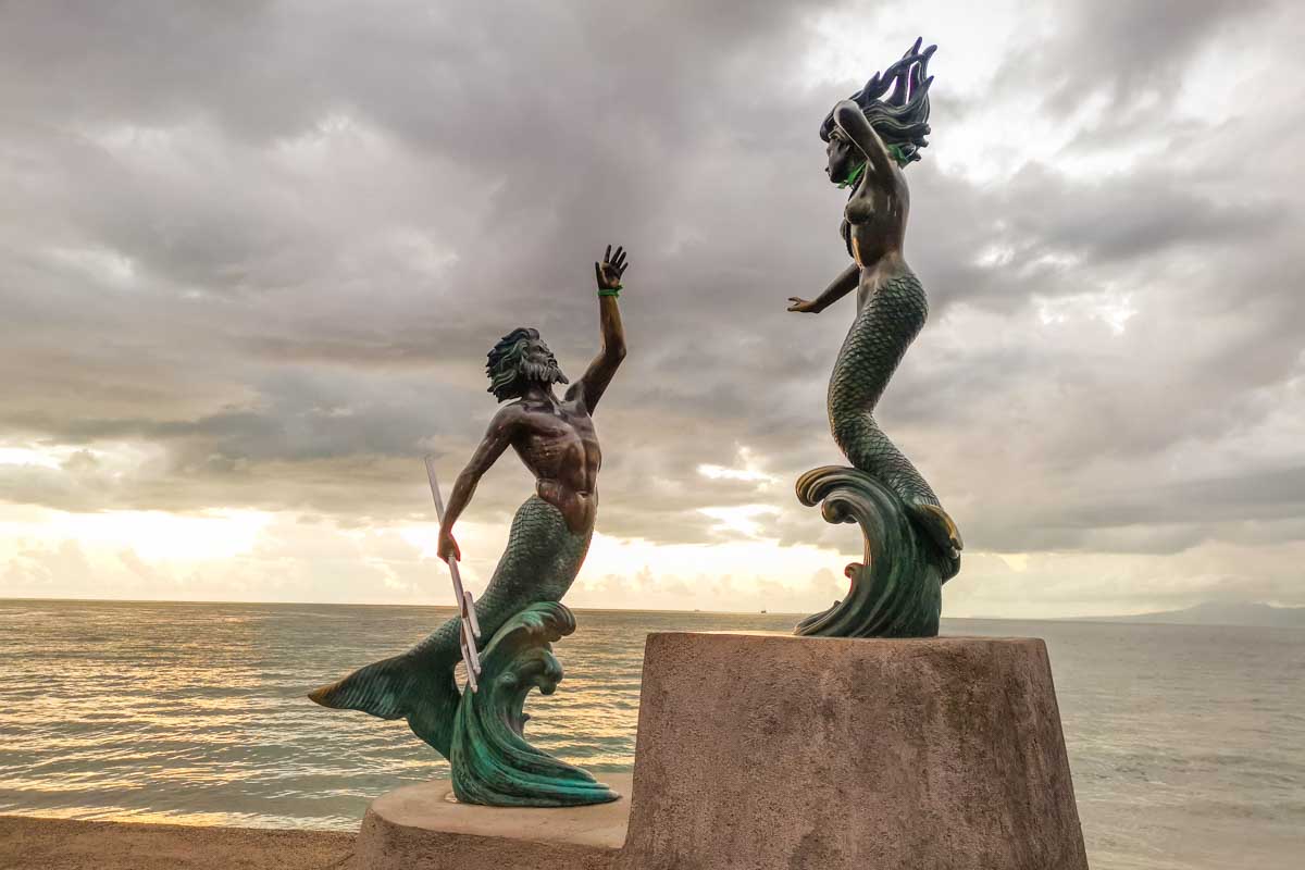 Art sculptures along the Free Art Sculptures Walk on the Puerto Vallarta Malecon