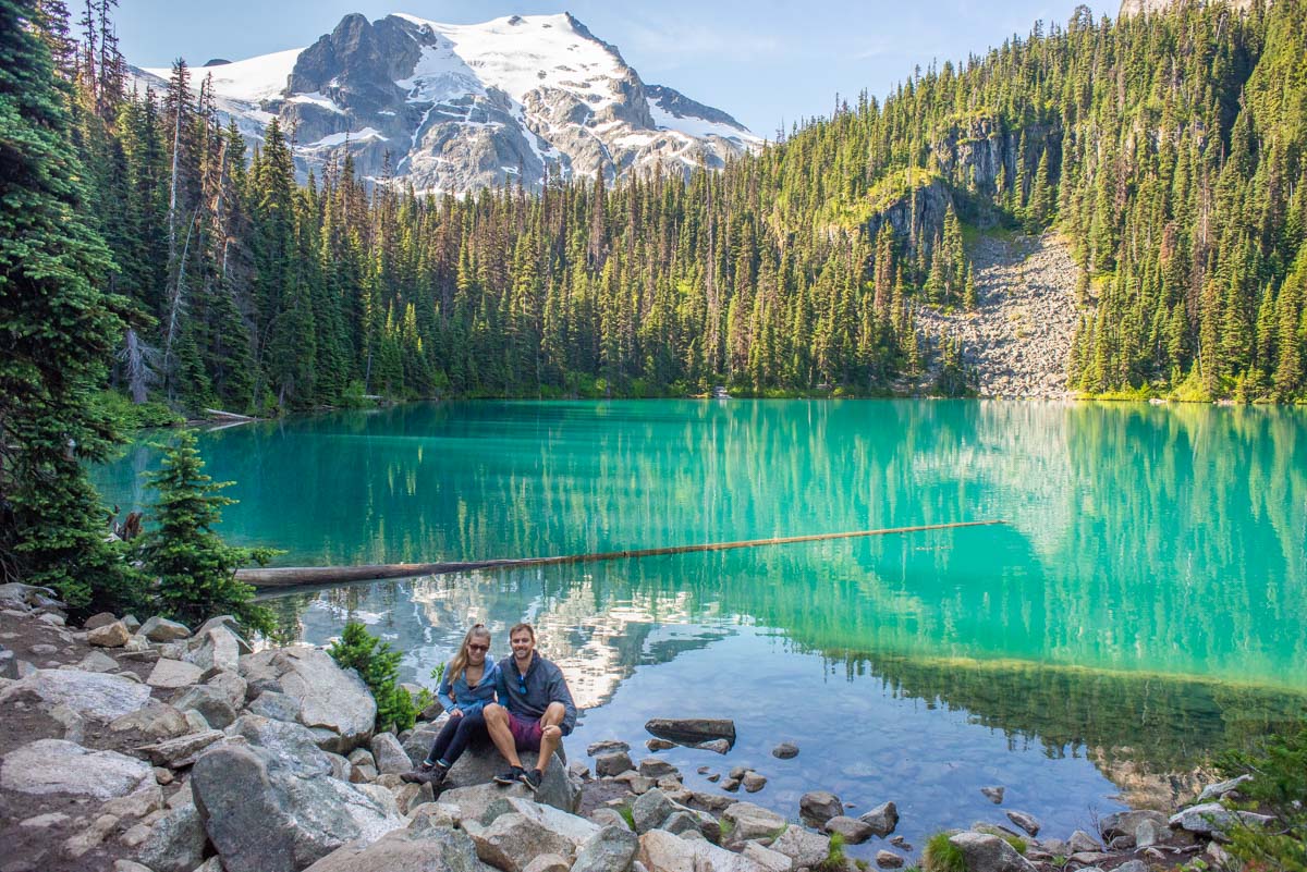 Bailey and Daniel pose for a photo at Middle Joffre Lakes