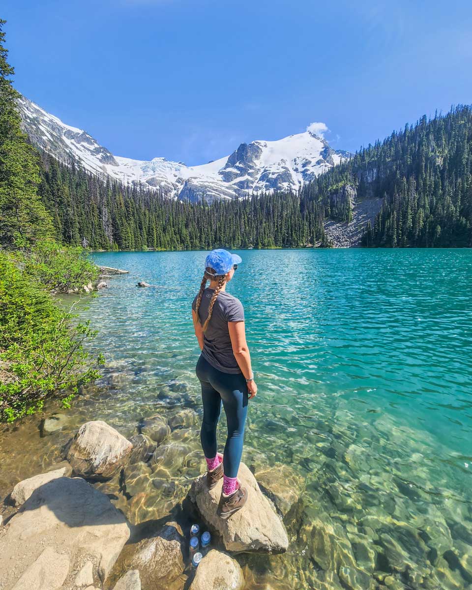 Bailey poses for a photo at 2nd Joffre Lake in Canada