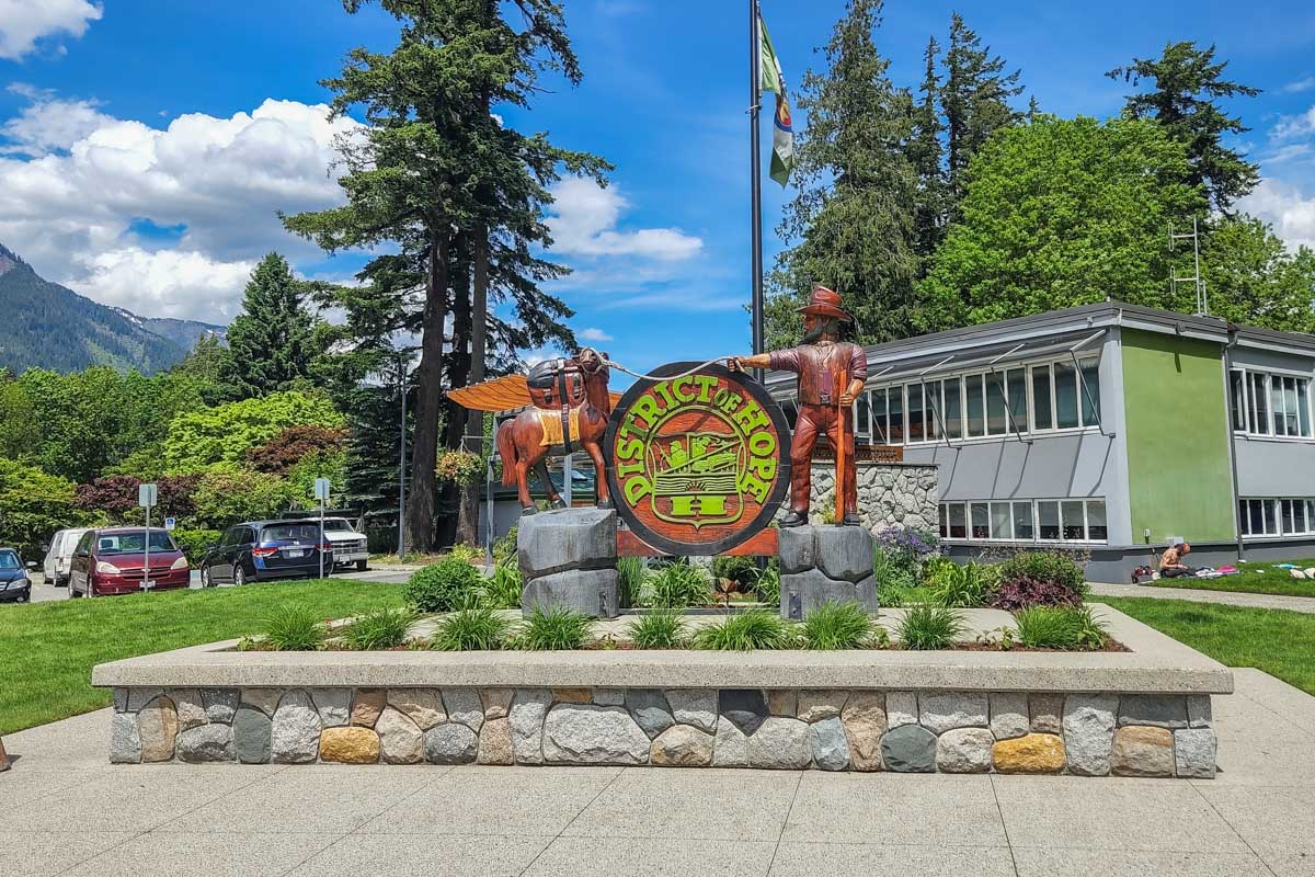 District of Hope sign in Hope, BC