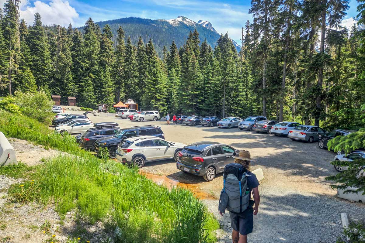 The parking lot at Joffre Lakes Trailhead