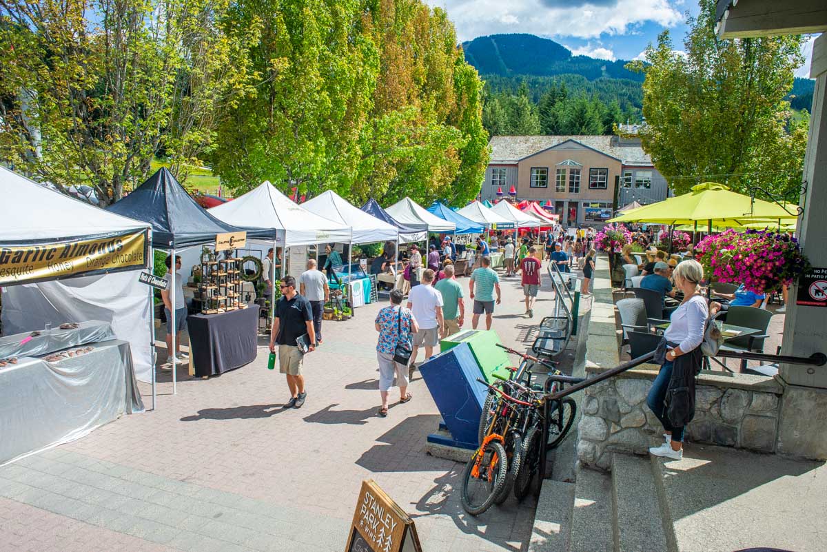Whistler farmers market on a summers day