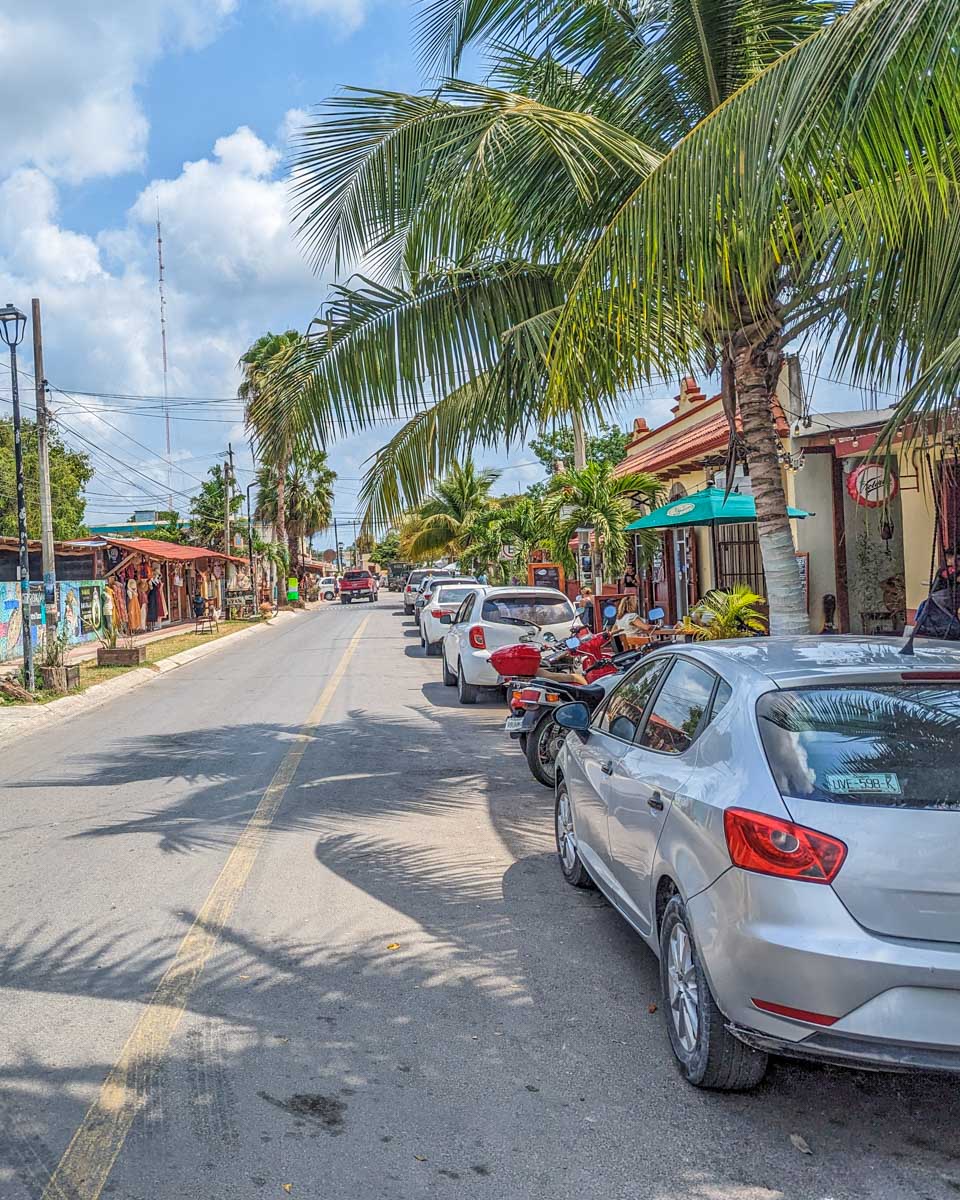 A cute street in Bacalar, Mexico