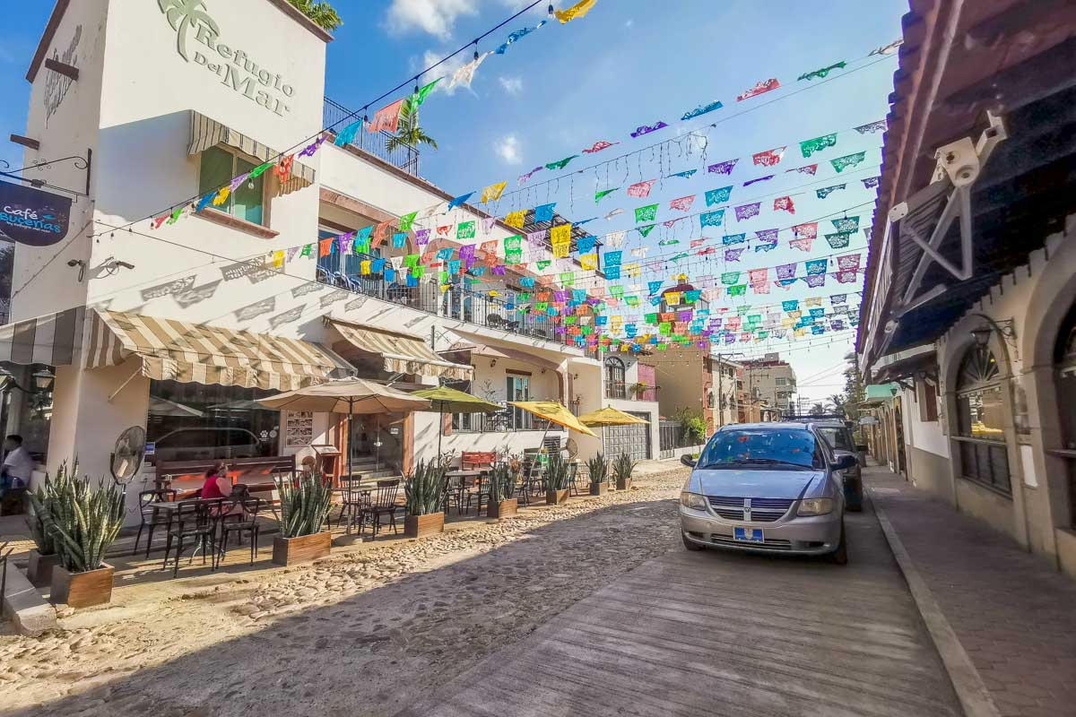 A cute street in Bucerias, Mexico