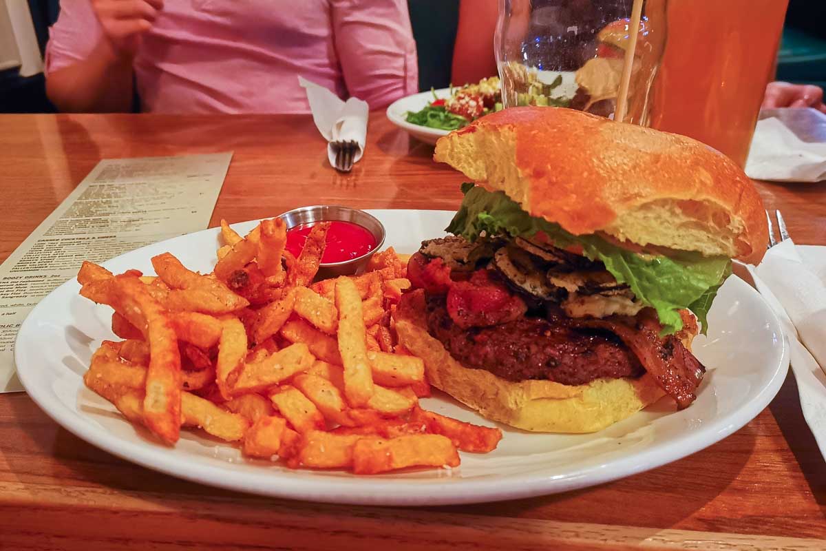 A huge Burger at The Next Act in Edmonton, Canada