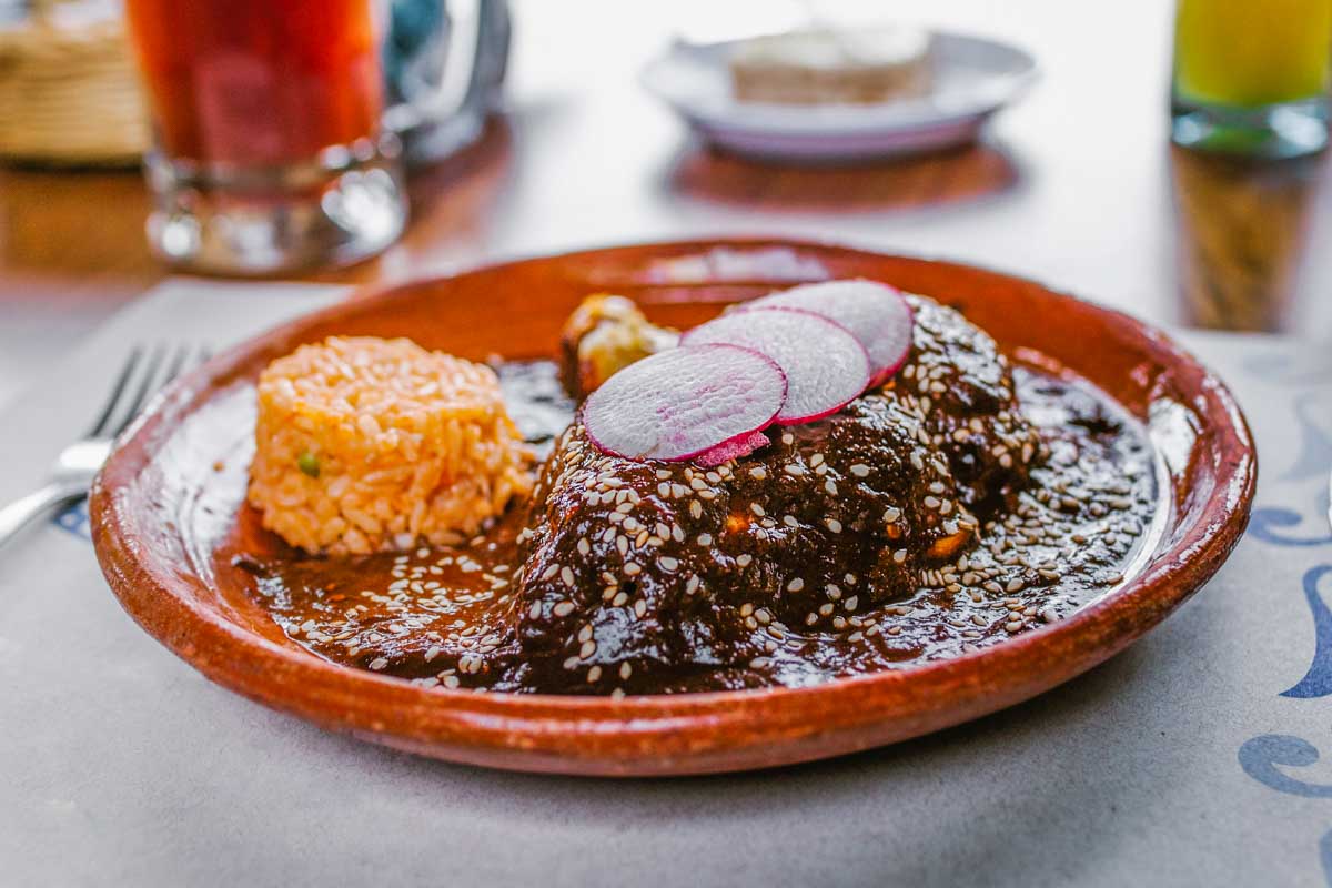 A mole dish served after a cooking class in Oaxaca, Mexico
