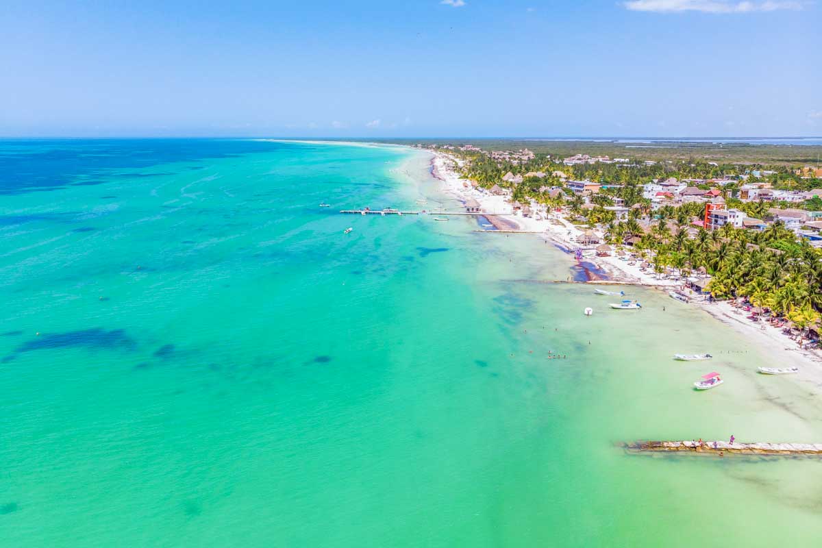 Arial view of Isla Holbox, Mexico