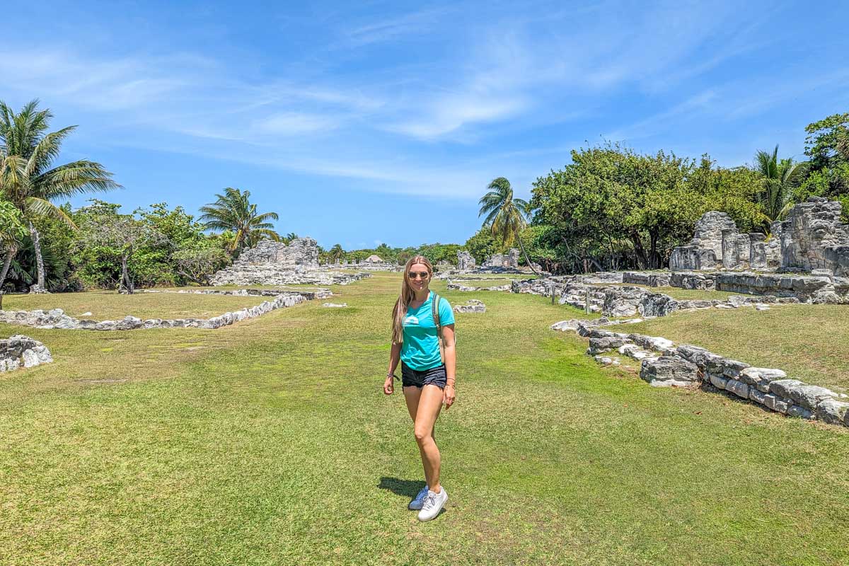 Bailey at El Rey ruins in Cancun Mexico