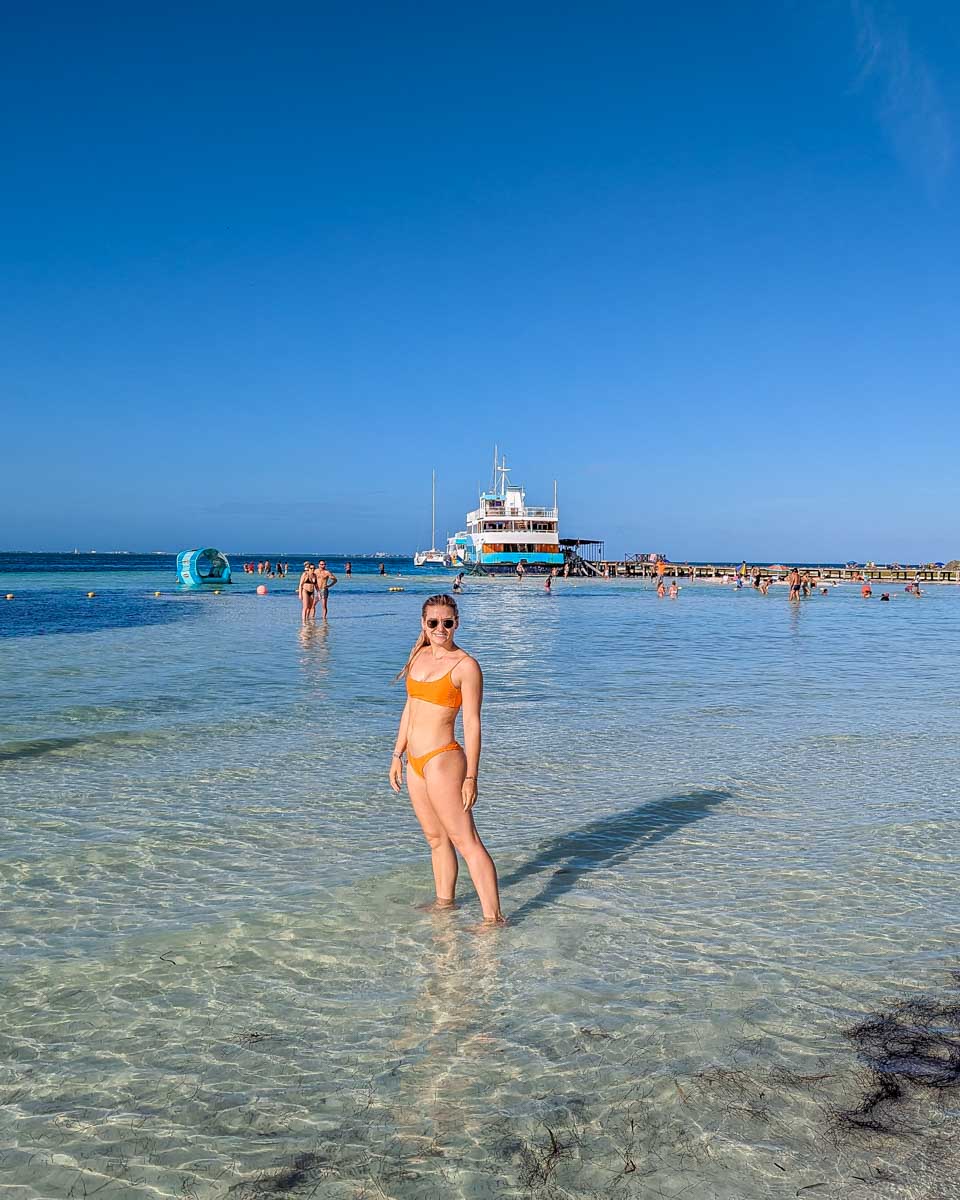 Bailey at Playa Langosta in Cancun, Mexico