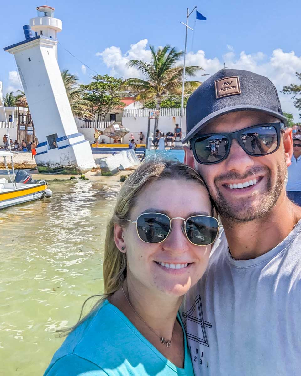 Daniel and Bailey take a selfie in Puerto Morelos, Mexico