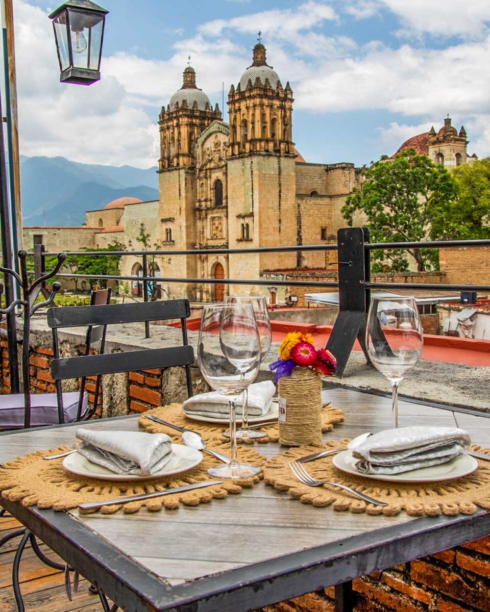 A rooftop meal at La Azotea Restaurante Oaxaca
